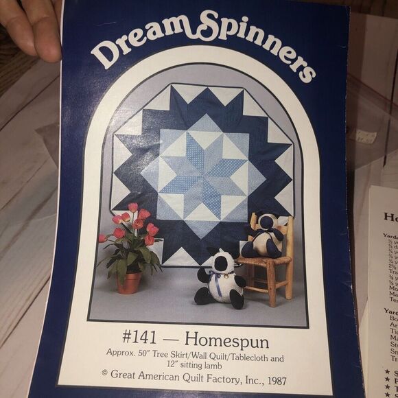 Dream spinners #141 Pattern homespun 50" wall hanging 12" lamb QUILTING Uncut - Picture 3 of 4